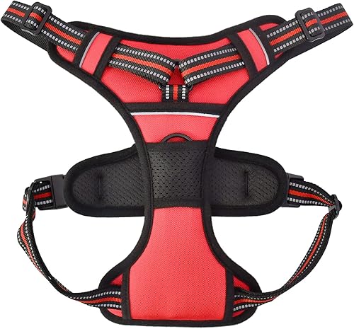 Miniatura 50 de Arnés acolchado reflectante para perro, ligero antidesgarros, arnés ajustable para mascotas al aire libre para perros pequeños, medianos y grandes