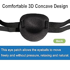 RIKEYO 2 Pcs 3D Eye Patches for Adults and Kids, Adjustable Medical Eyepatch for Right or Left Eye,One Eye Cover for Amblyopia Lazy Eye,Pirate Costume(Blue,Skin Color)