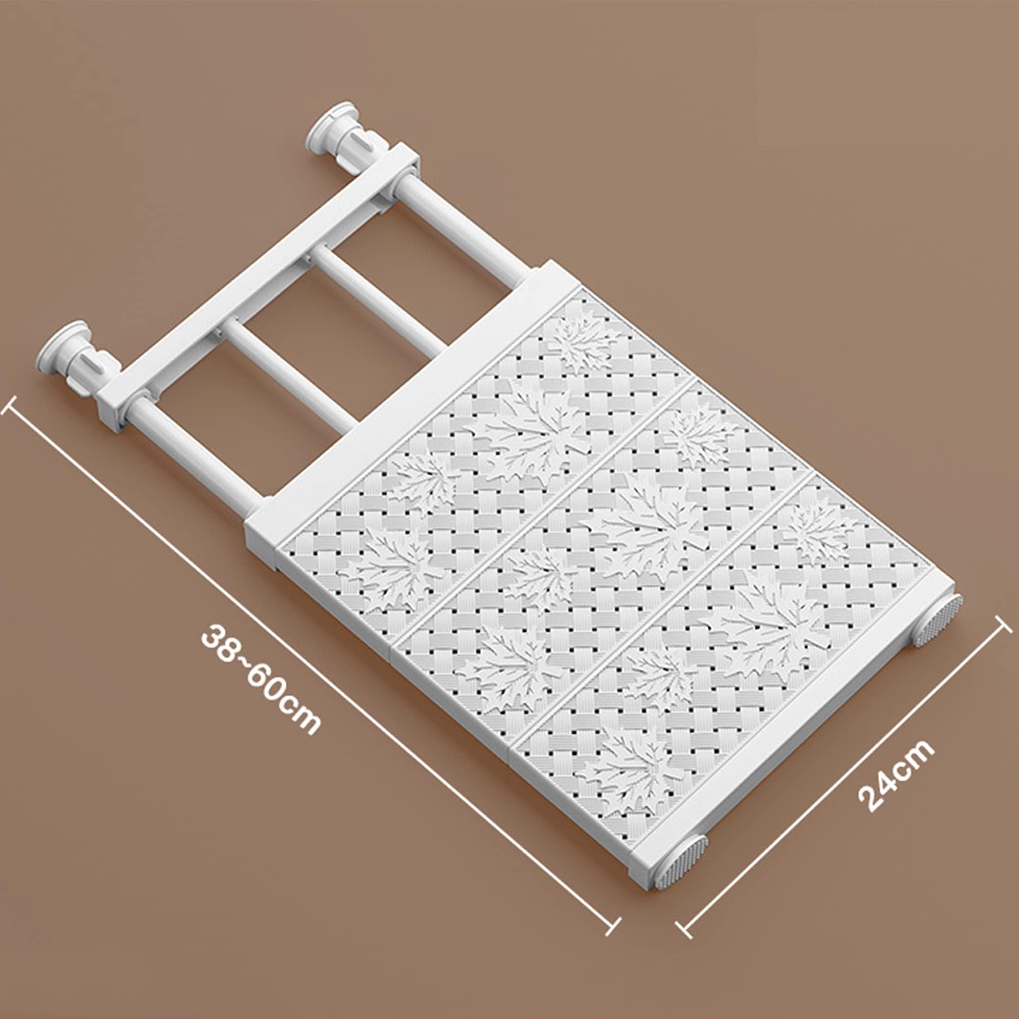 SUQ 1 x separatore estensibile, per scaffale regolabile, armadi telescopici, organizer per armadio, mensola per cucina, armadio libreria (24 cm, 38~60 cm)