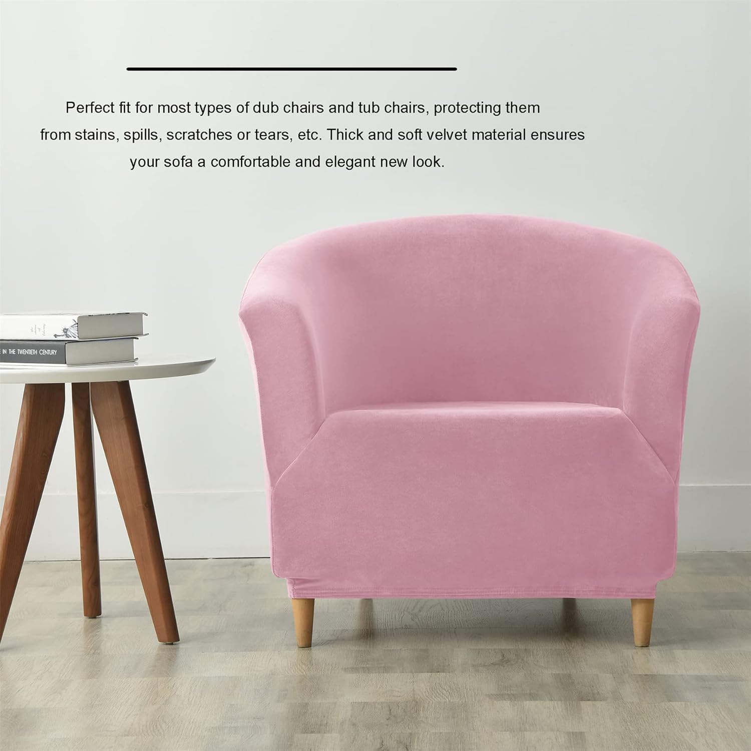 Velvet Tub Chair Slipcover - Armchair Slipcovers for Club Chair, Sofa Covers - Furniture Protector for Home Decor - Couch Covers