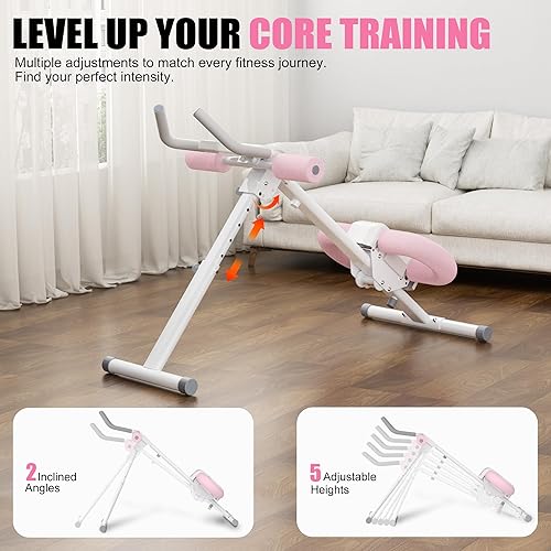 Miniatura 2 de Entrenadores abdominales  Máquina de entrenamiento abdominal ajustable, equipo de entrenamiento abdominal plegable con protección de rodilla