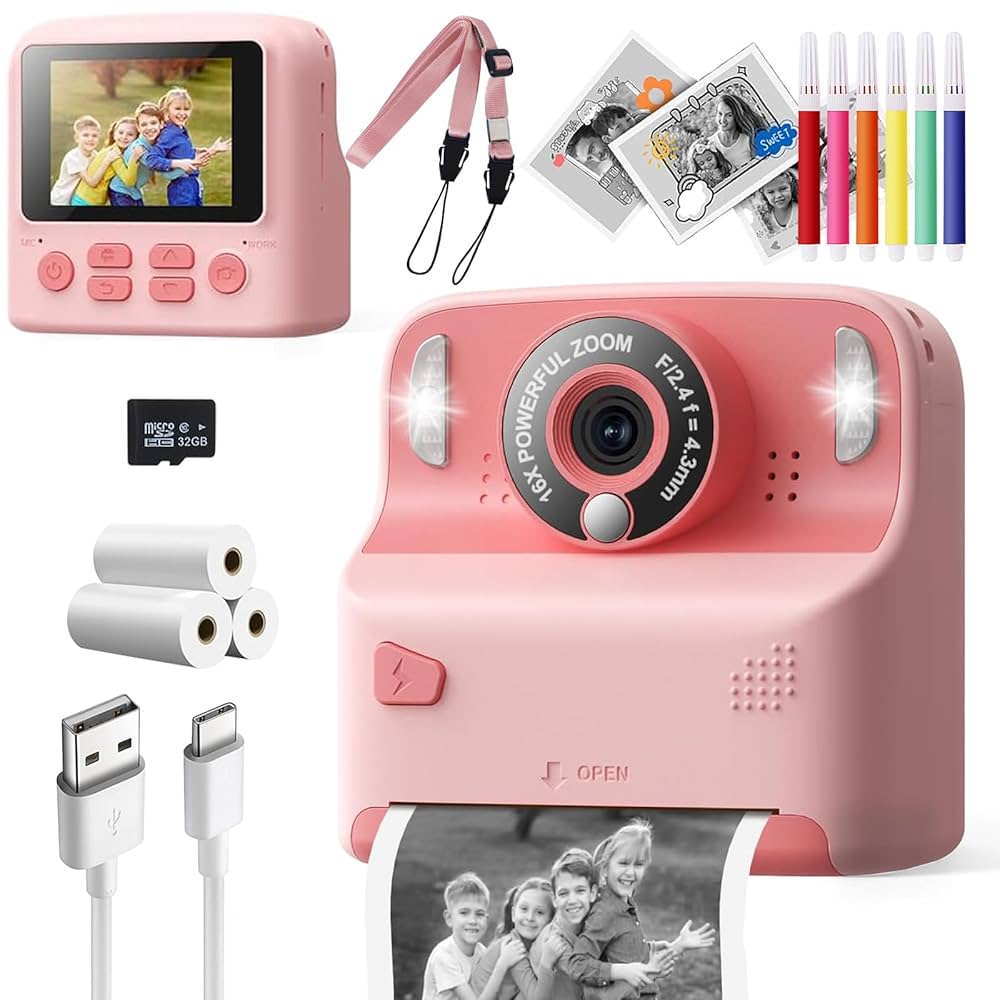 新品 子供用 プリントカメラ キッズカメラ トイカメラ 印刷 プリント おもちゃ Amazon.co.jp: プリントカメラ キッズカメラ トイカメラ