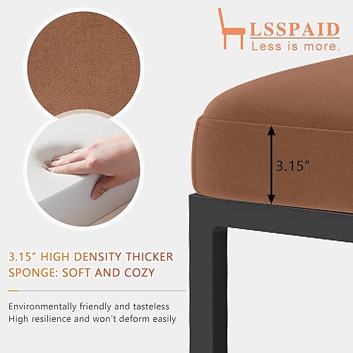 Miniatura 23 de LSSPAID Juego de 2 taburetes de bar de 24.8 pulgadas, modernos taburetes de bar tapizados de tela para mostrador, sillas de isla de cocina con patas