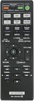 RM-ADU079 Replaced Remote fit for Sony DVD Home Theatre System DAV-DZ340