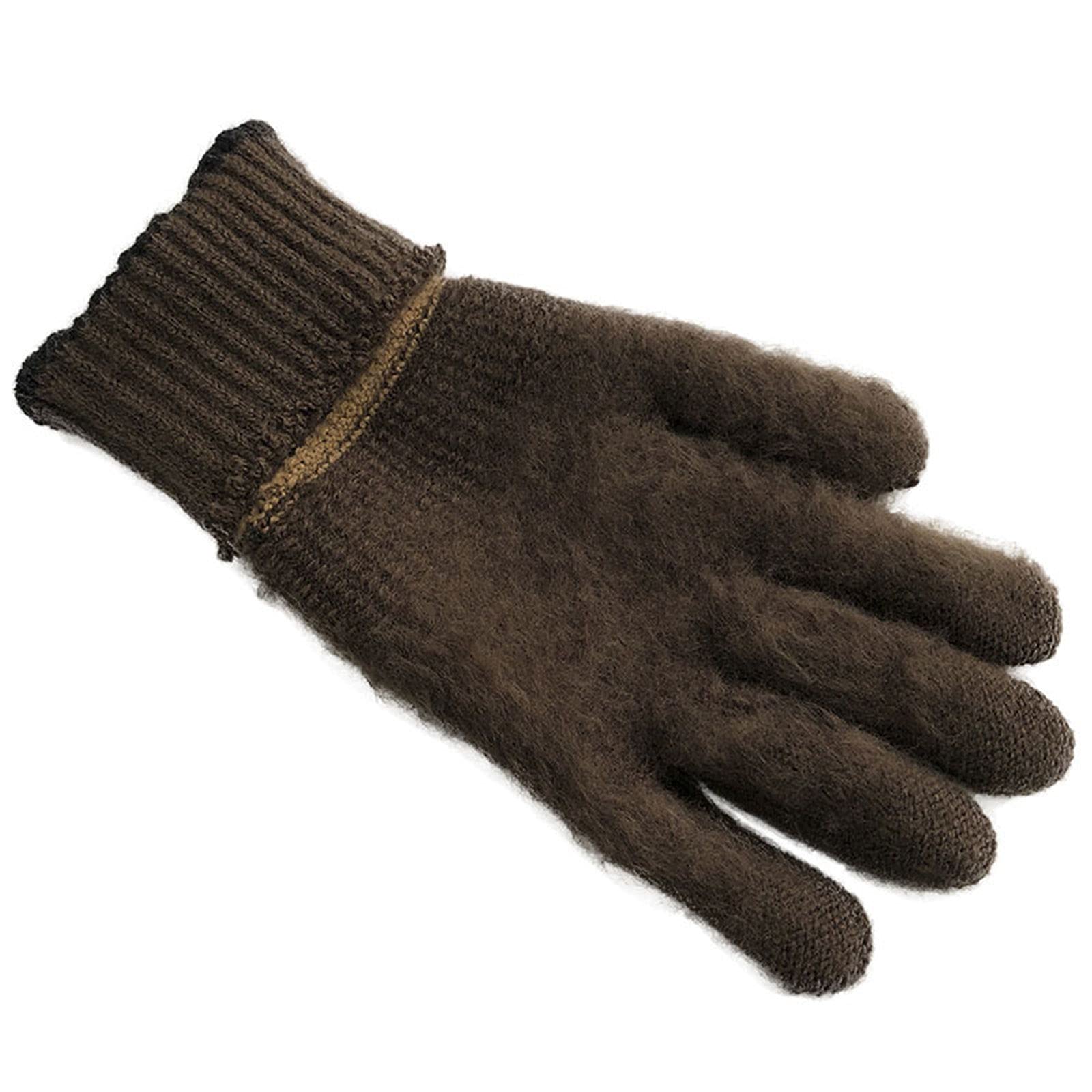 Wygwlg Winter Strickmütze Handschuhe Schal Set, 3 teilig Winter Strickset Leopard Print Warme Mütze Mütze Schal und Handschuhe Damen Mädchen (Color : Brown, Size : 400g)