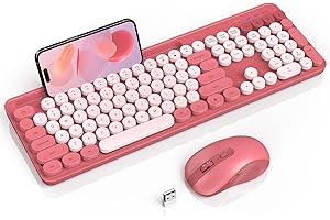 Chic and Retro Aesthetic Keyboard and Mouse Combo