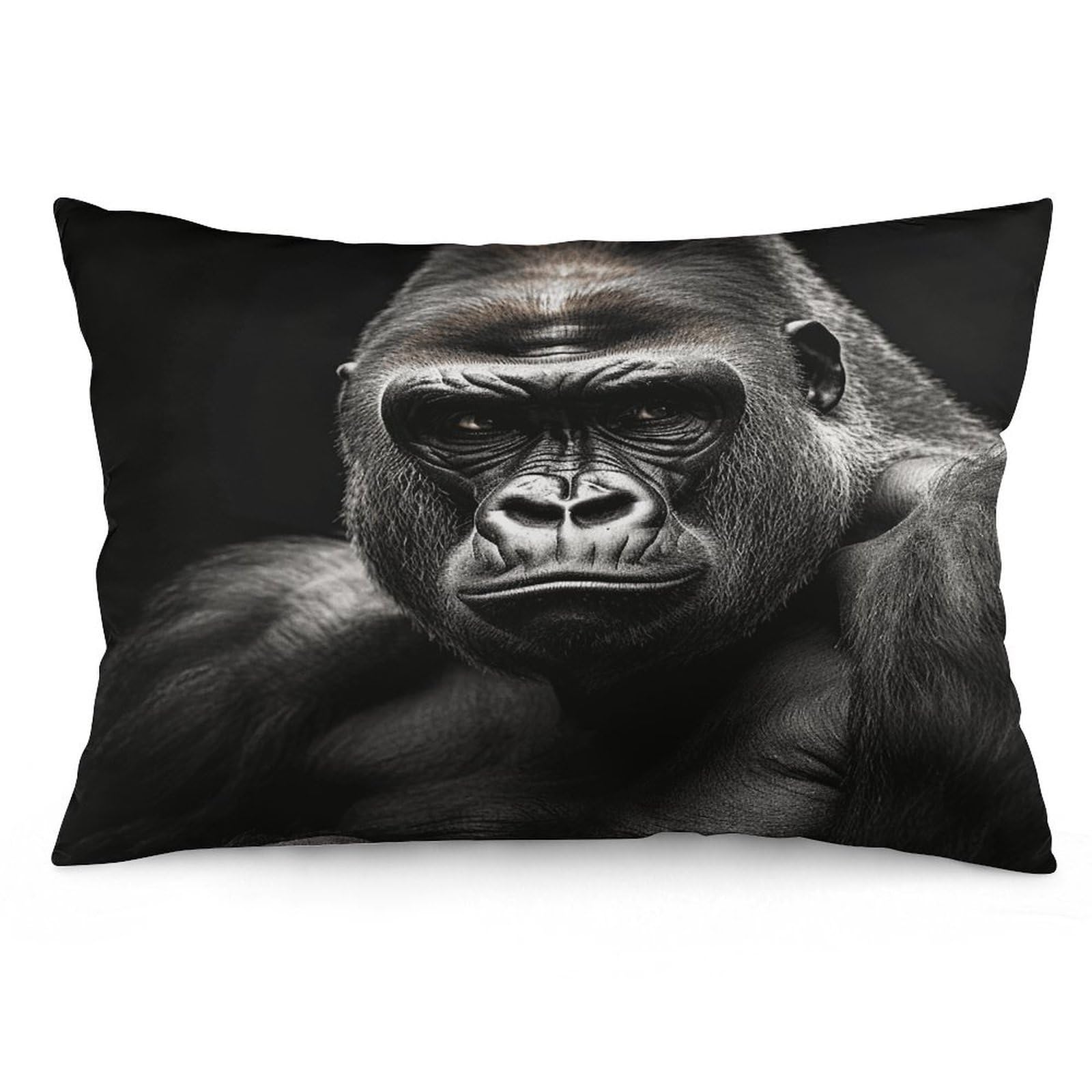 Male Gorilla Throw Pillow Cover Soft Pillow Case Decorative Lumbar Pillow Cover Cozy Throw Pillowcase Polyester Rectangular Cushion Case Decor for Couch Sofa Bed