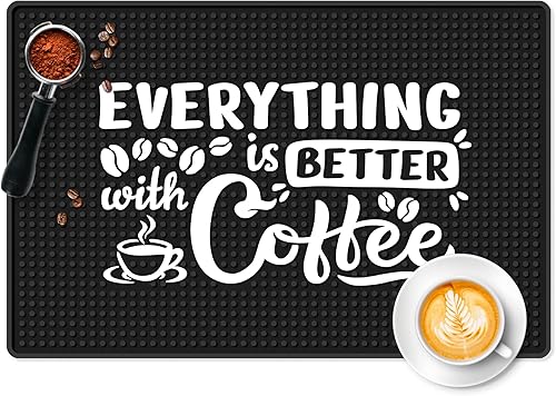 Tapete para barra de café (18 x 12 pulgadas), silicona absorbente y antideslizante, perfecto para cafeteras, máquinas de café expreso y encimeras, disponible en Yaxa Peru