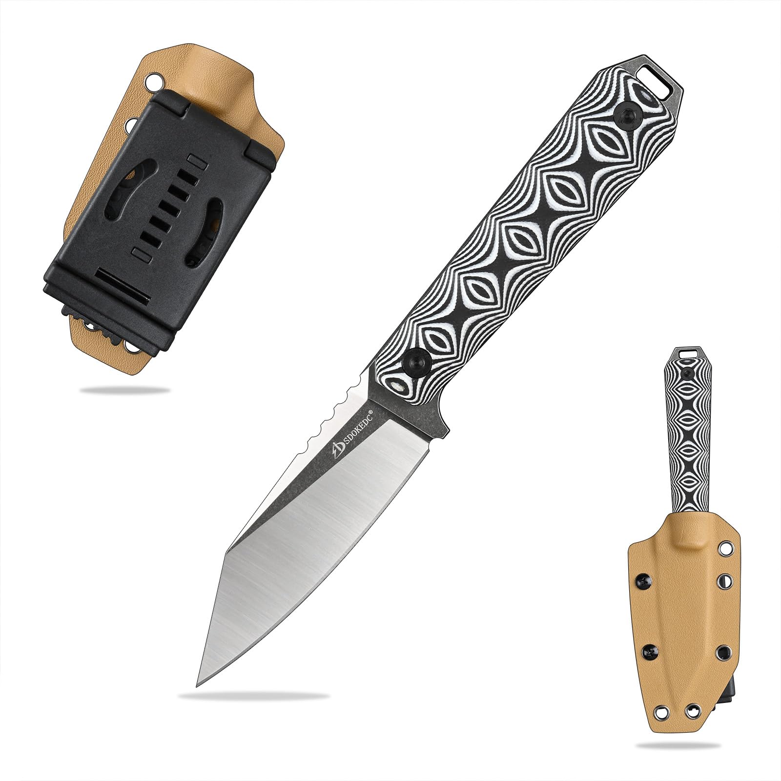 SDOKEDC DC53 Stahl messer Feststehende Klinge mit Kydex Sche