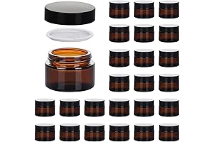 1oz Glass Jars with Lids for Cosmetic & Bath Supplies (Pack of 30)