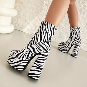 Amazon.com | UP2STEP Women Wildly Chic Zebra Print Platform