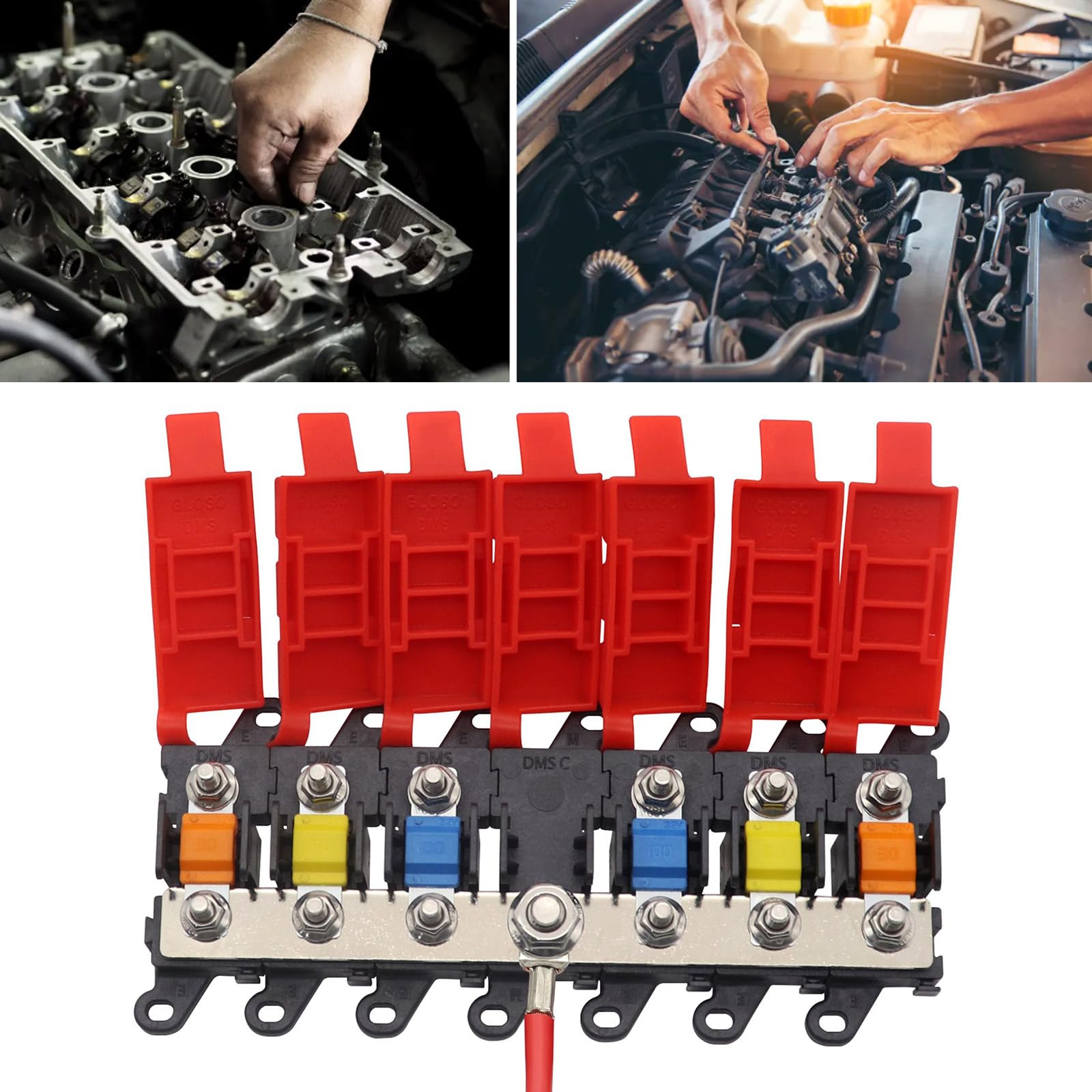 Bloque de alto rendimiento 500-A Diseño Silicona Cubierta para Coche Marino Electric Bloques Fusibles Bloques, Sola Circuito Automotriz Portafusibles