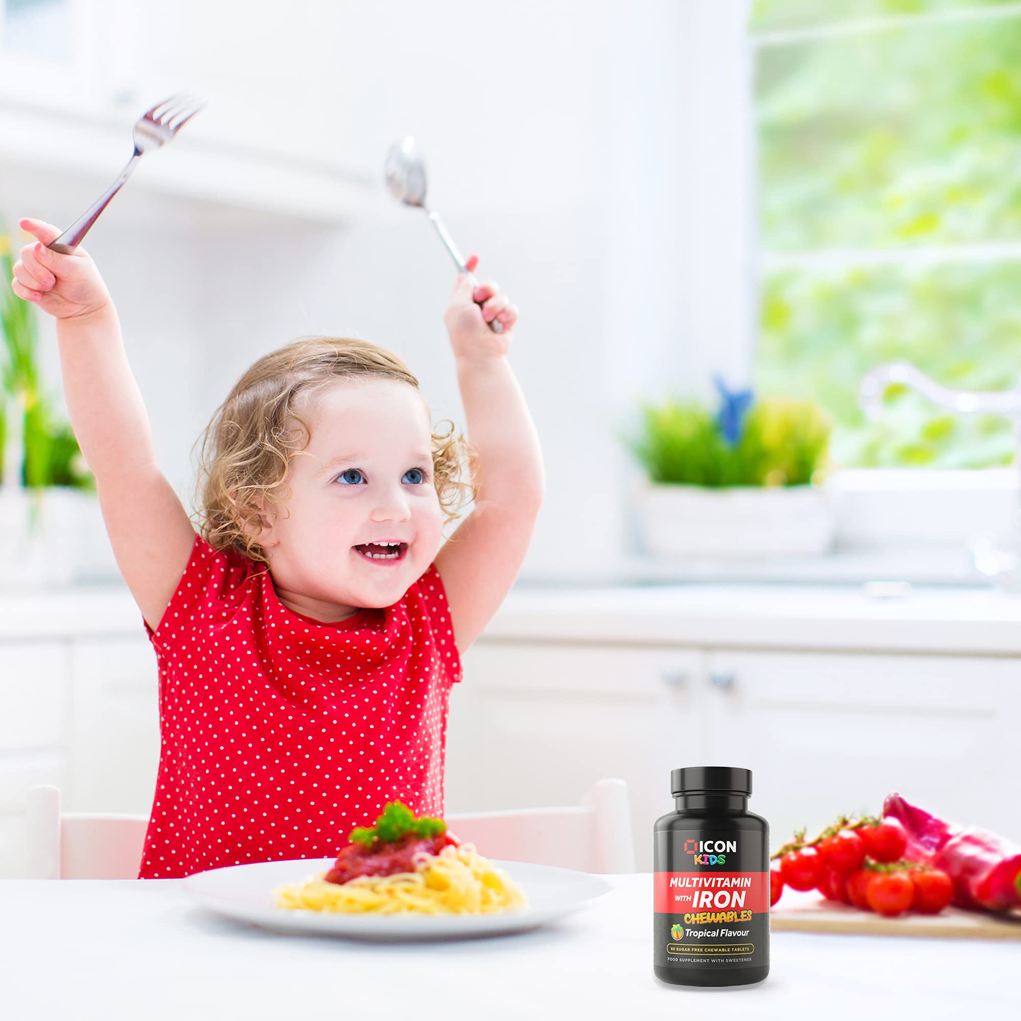 Chewable Multivitamin for Kids and Toddlers with Iron, Vitamin C
