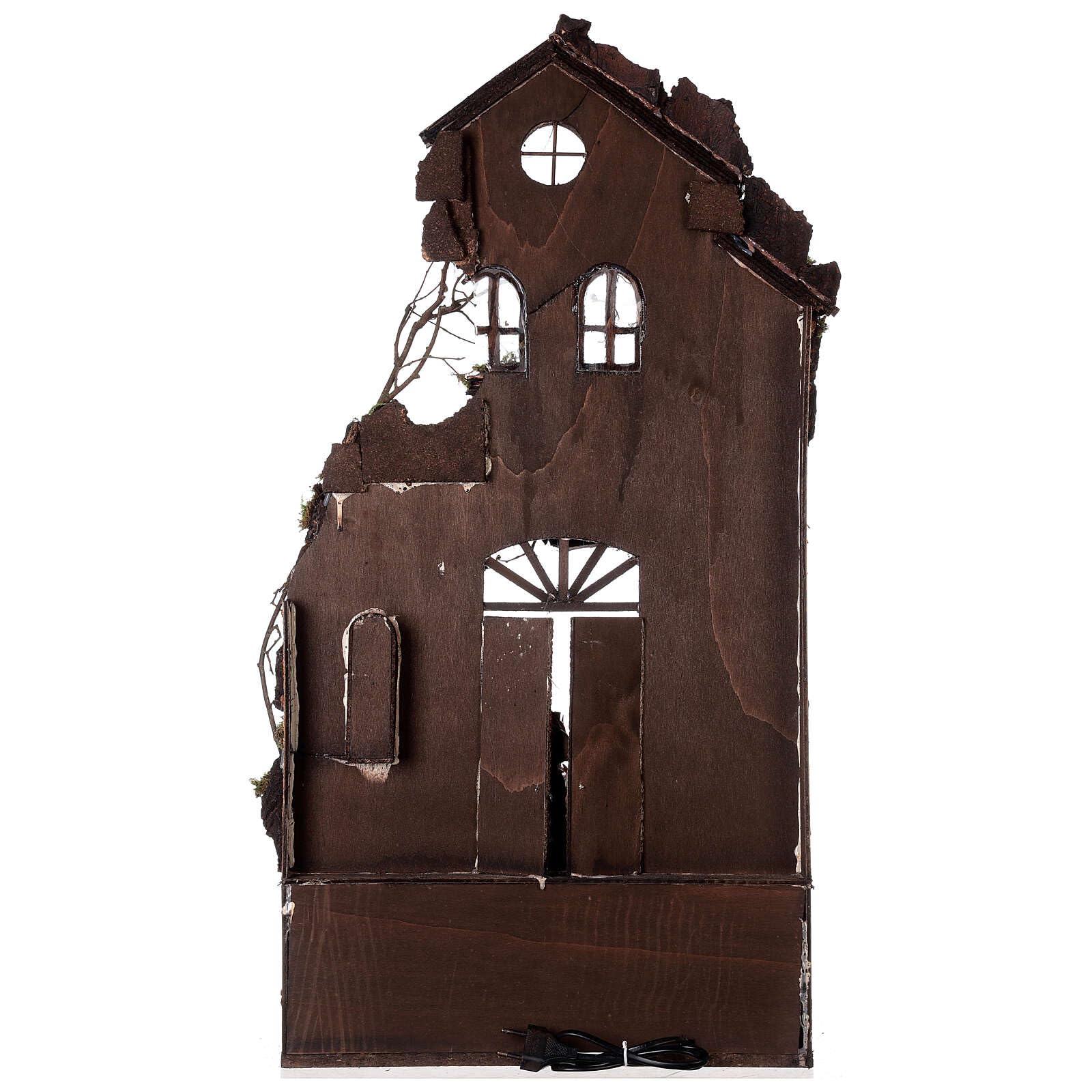 Holyart Crèche Napolitaine: Temple nativité Rois Mages crèche napolitaine 80x40x40 cm pour santons de 13 cm, Vide