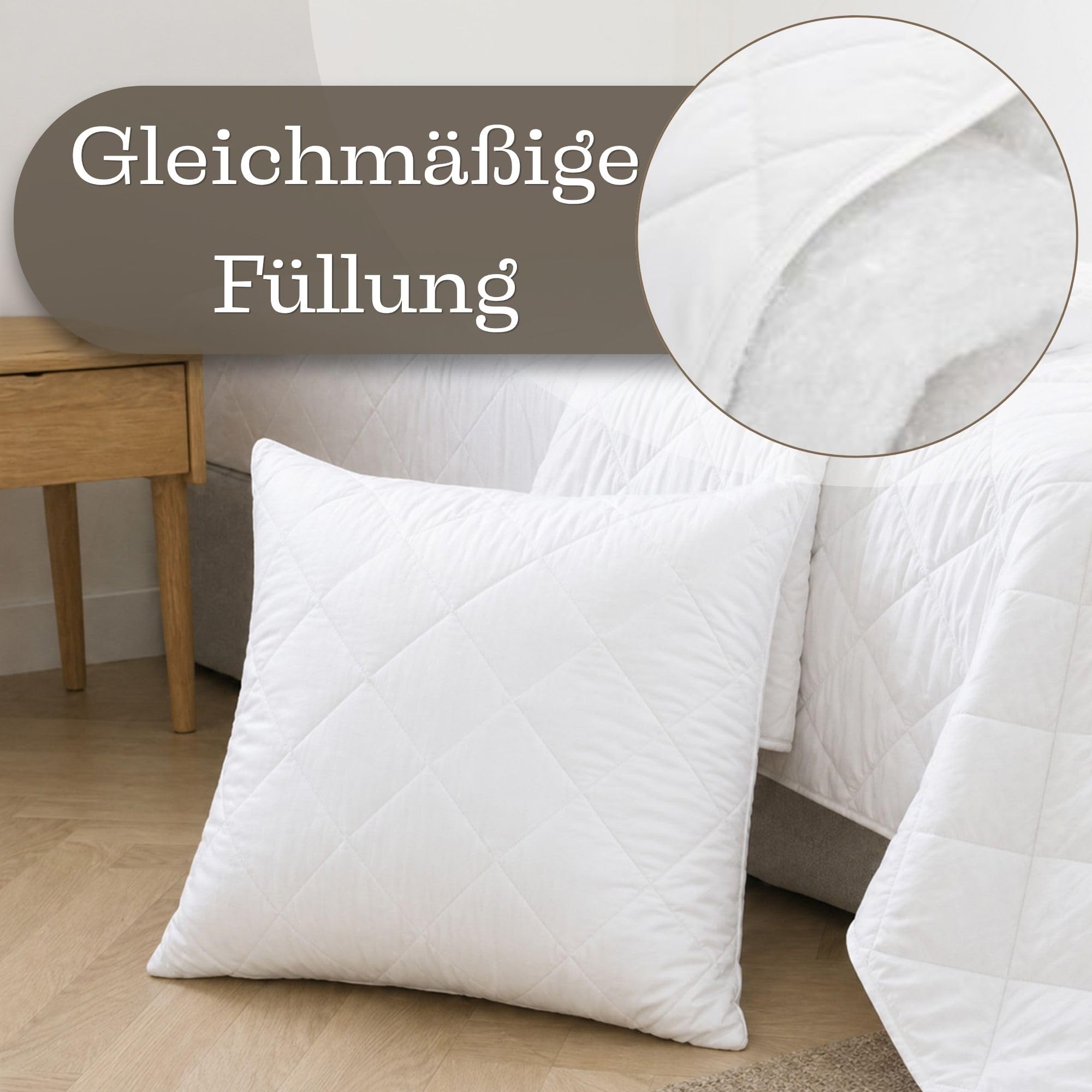Ganzjahresdecke Bettdecke Set: 2 Stück 135x200 + 2 Stück 80x80 cm - Bettdecken Duvet Bett Decke Steppdecke Schlafdecke Steppbettdecke Quilt mit Füllung aus Microfaser weiß Oeko-Tex-Zertifikat