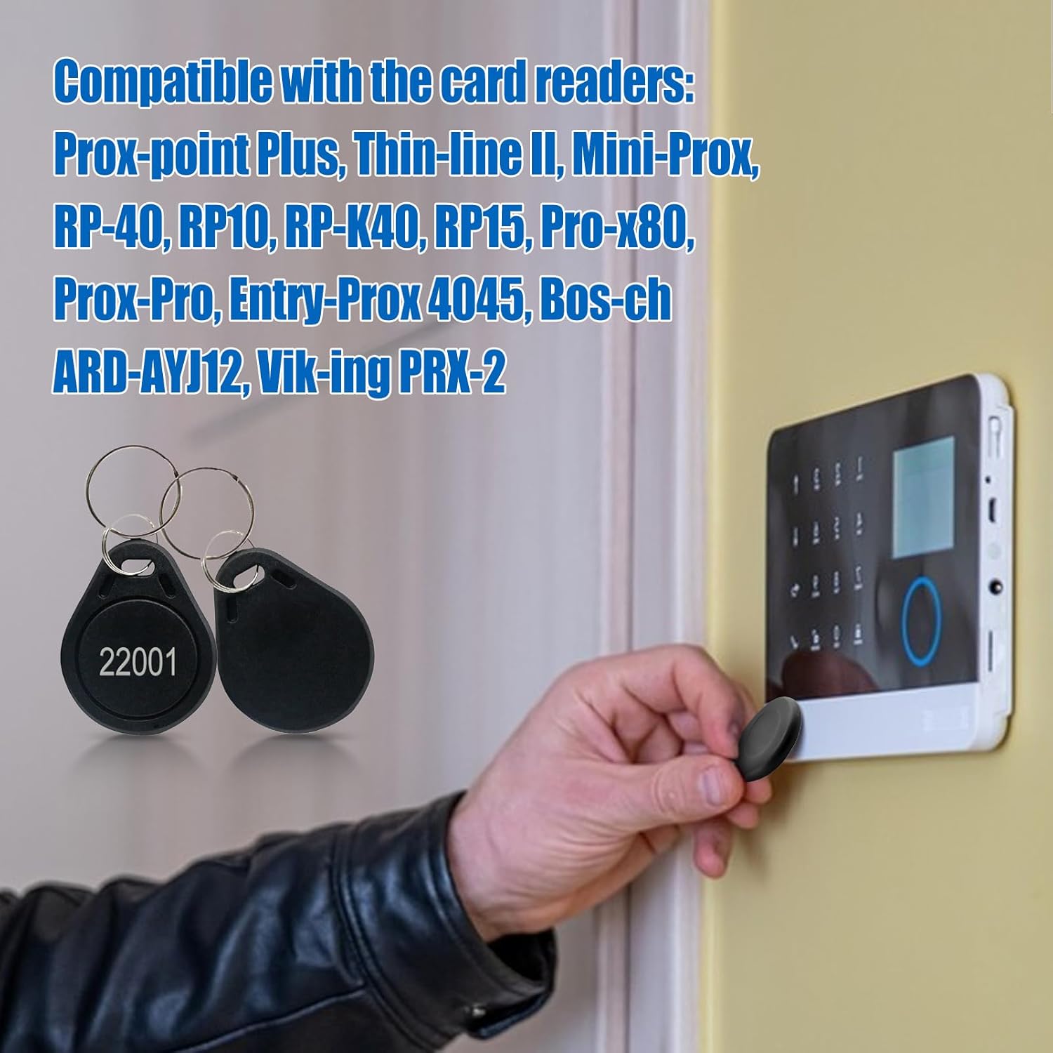 50pcs 26 bit Black Prox Keyfobs Proximity Fob Frequency 125KHZ H-ID Compatible with Prox Key ISOProx 1346 1386 1326 H10301 Format Card Readers, Works with The vast Majority of Access Control Systems