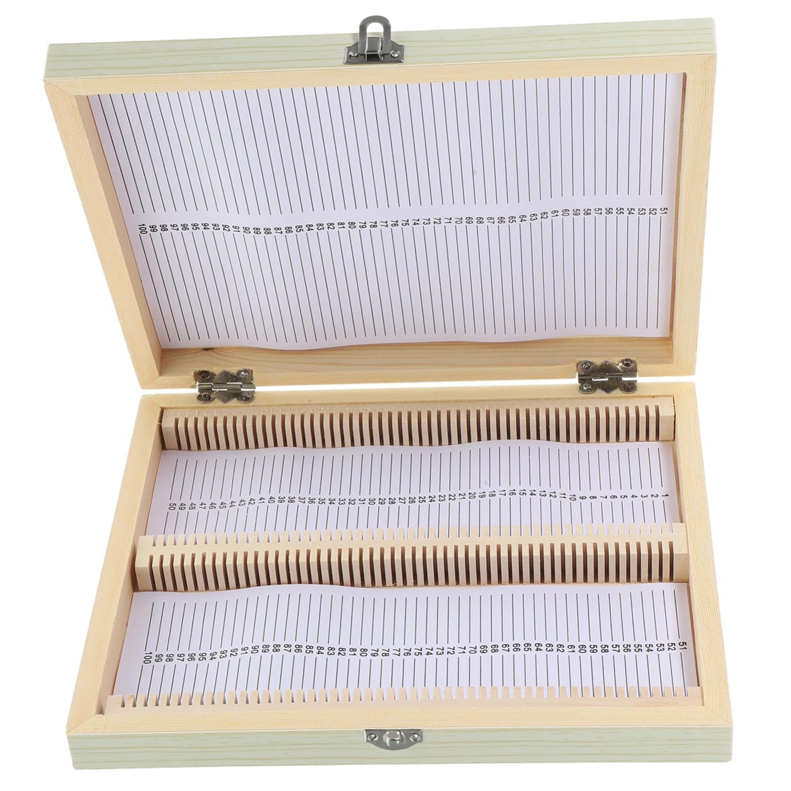 CHILDWEET Box Slice Box Specimens Storage Case Slides Microscope Slide Storage Holder Lab Samples Organizer Microscope Slide Wooden Holder Khaki Metal