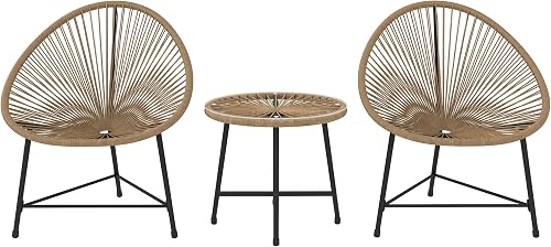 Salon de Jardin Extérieur en Résine Tressée 2 Personnes Outsunny