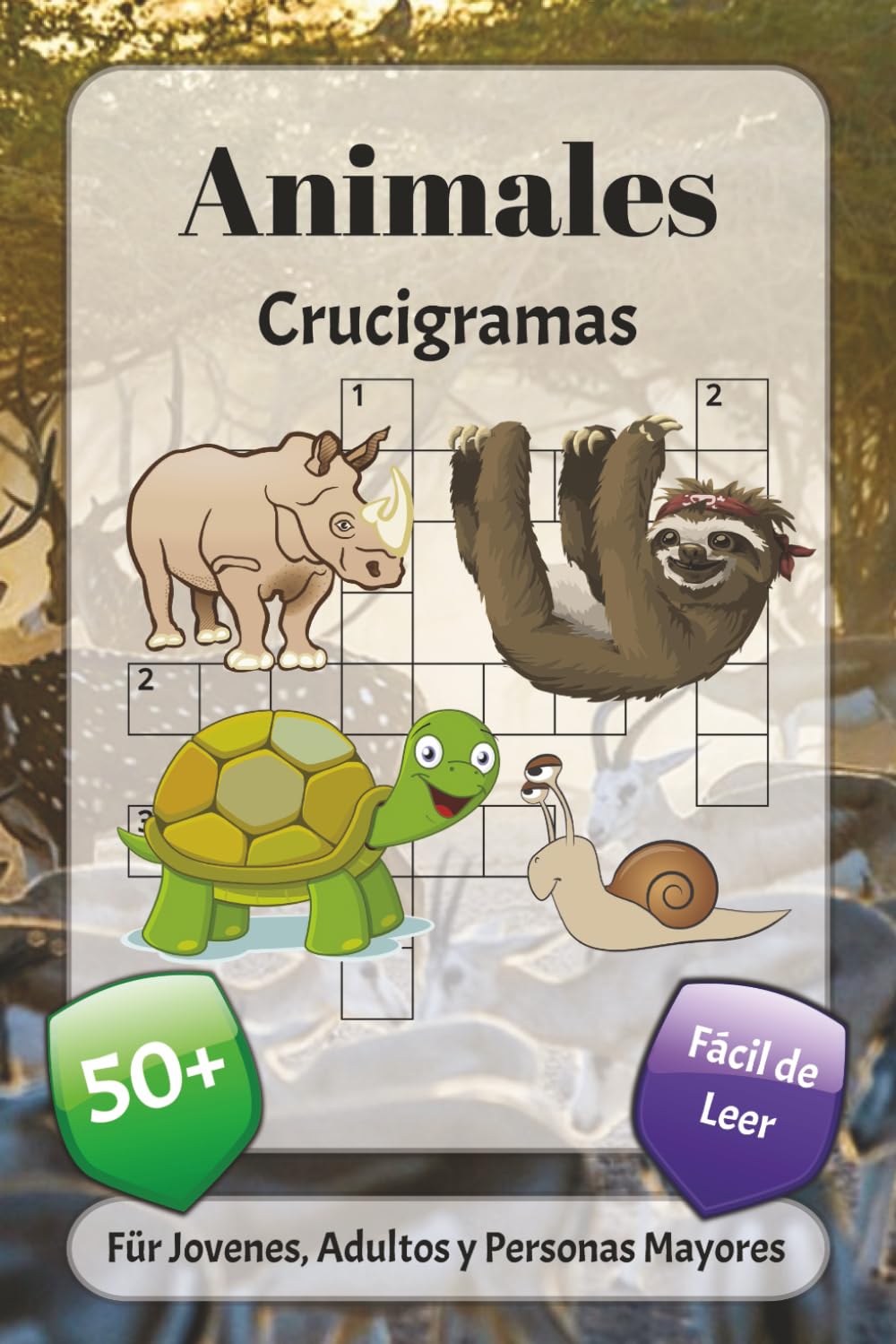 Animales Crucigramas: Crucigramas con fuente fácil de leer sobre especies, naturaleza, biología y más | 6x9 pulgadas, 120 páginas | más de 50 ... las fiestas, las vacaciones y la relajación