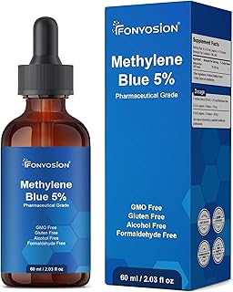Methylene Blue Pharmaceutical Grade 5% Drops - Pharmaceutical Grade Solution for Cognitive & Mitochondrial Support - Alcohol-Free, Formaldehyde-Free, 99.99% High Purity, Antioxidant Drops 60ml