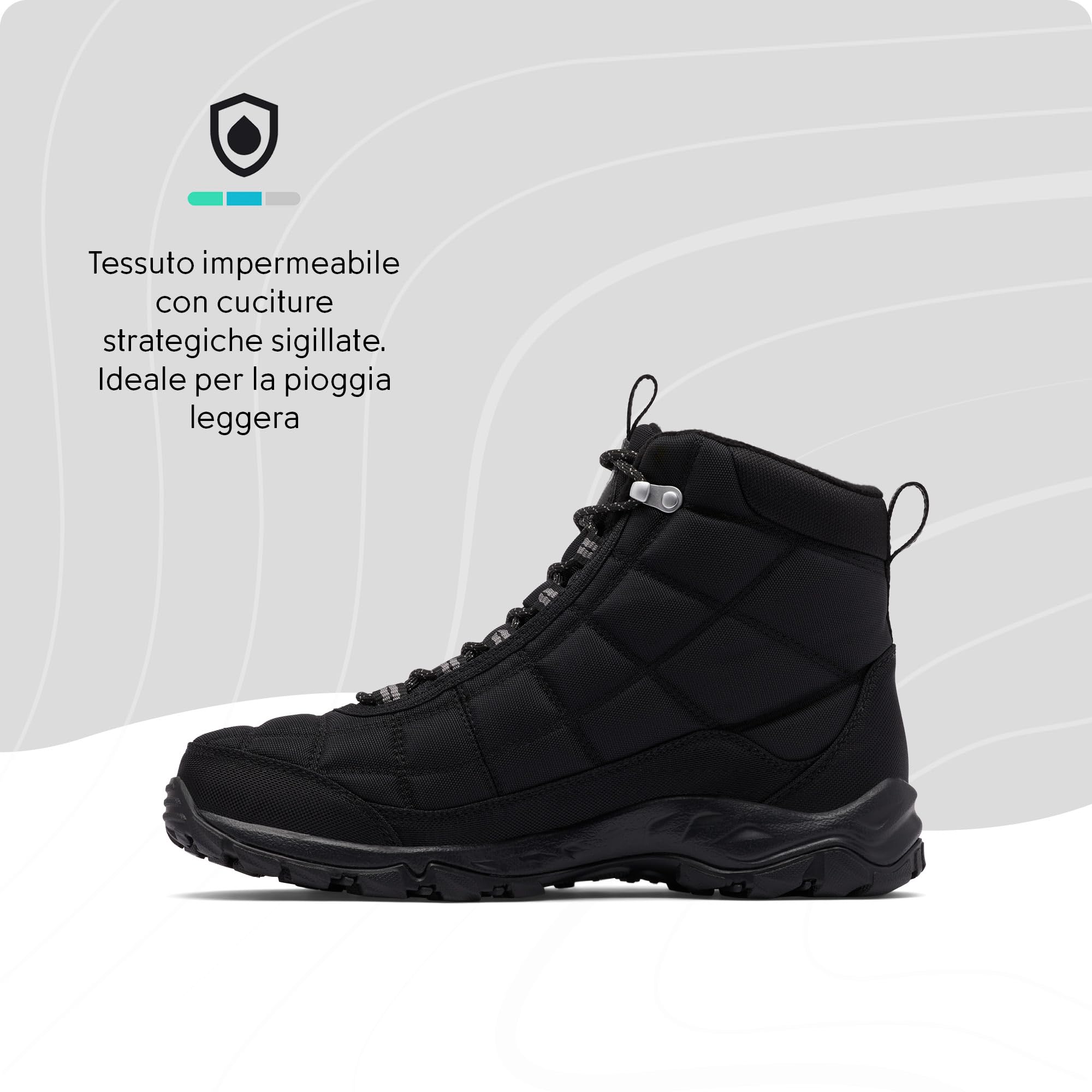 Columbia Firecamp Boot, Stivali da neve Uomo, Black/City Grey 2024 , 44 EU