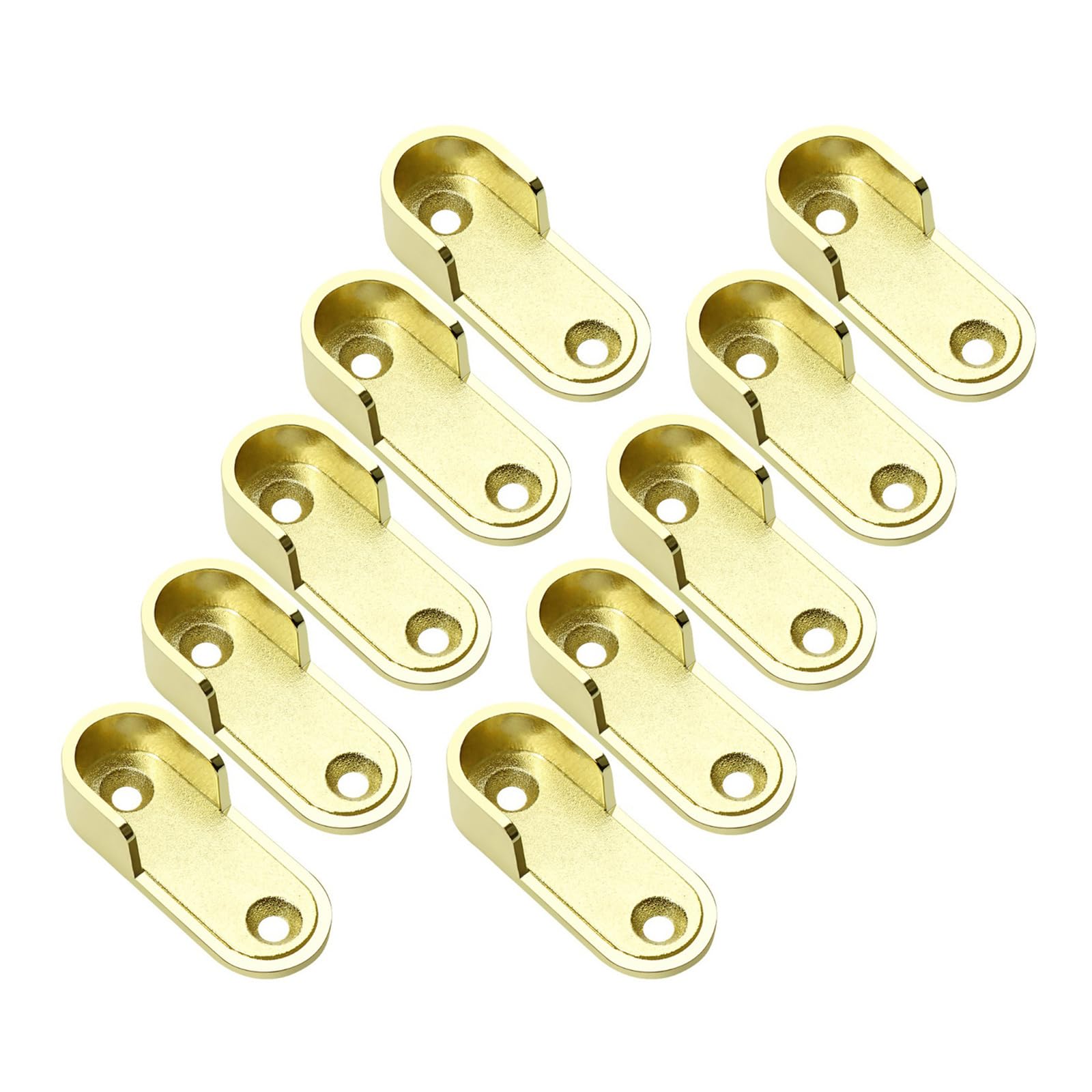 10Pcs Oval Flanges Mount Wardrobe Brackets Zincs Alloys Thickened Clothes Hanging Rod Hardware Closet Rod Brackets Closet Poles Socket Wardrobe