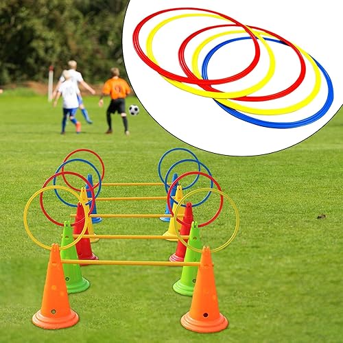 Miniatura 3 de DYNWAVE Anillos de entrenamiento de agilidad, equipo de fitness resistente, juego de anillos de entrenamiento de fútbol, aros de salto al aire libre