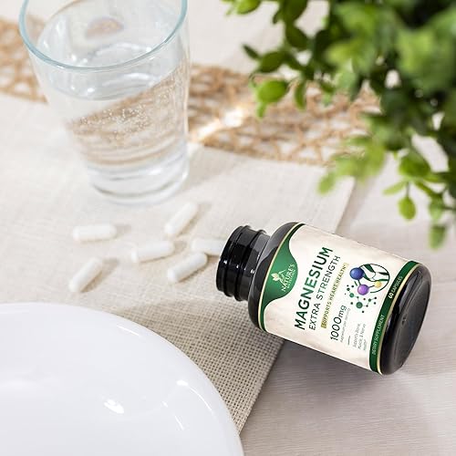 Miniatura 9 de Píldoras de magnesio extra fuertes 1000 mg - Quelatado para ultra absorción, suplemento de magnesio para huesos, salud muscular y apoyo cardíaco,