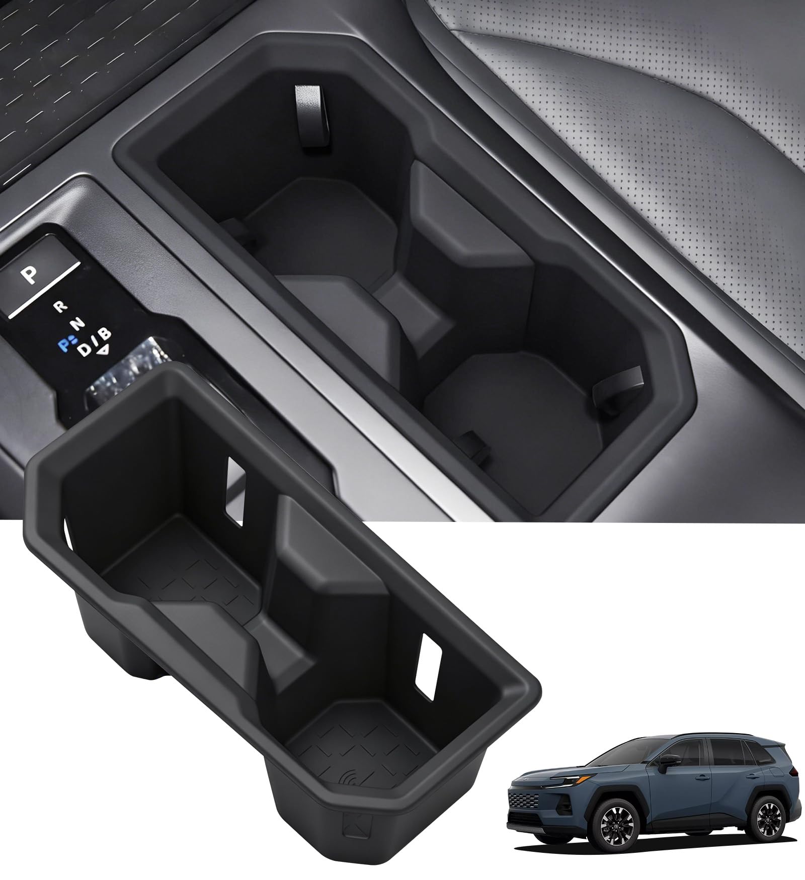 Cup Holder Inserts for Toyota RAV4 2026, Interior Accessories Center Console Cup Holders Covers Protector for 2026 RAV 4, Black