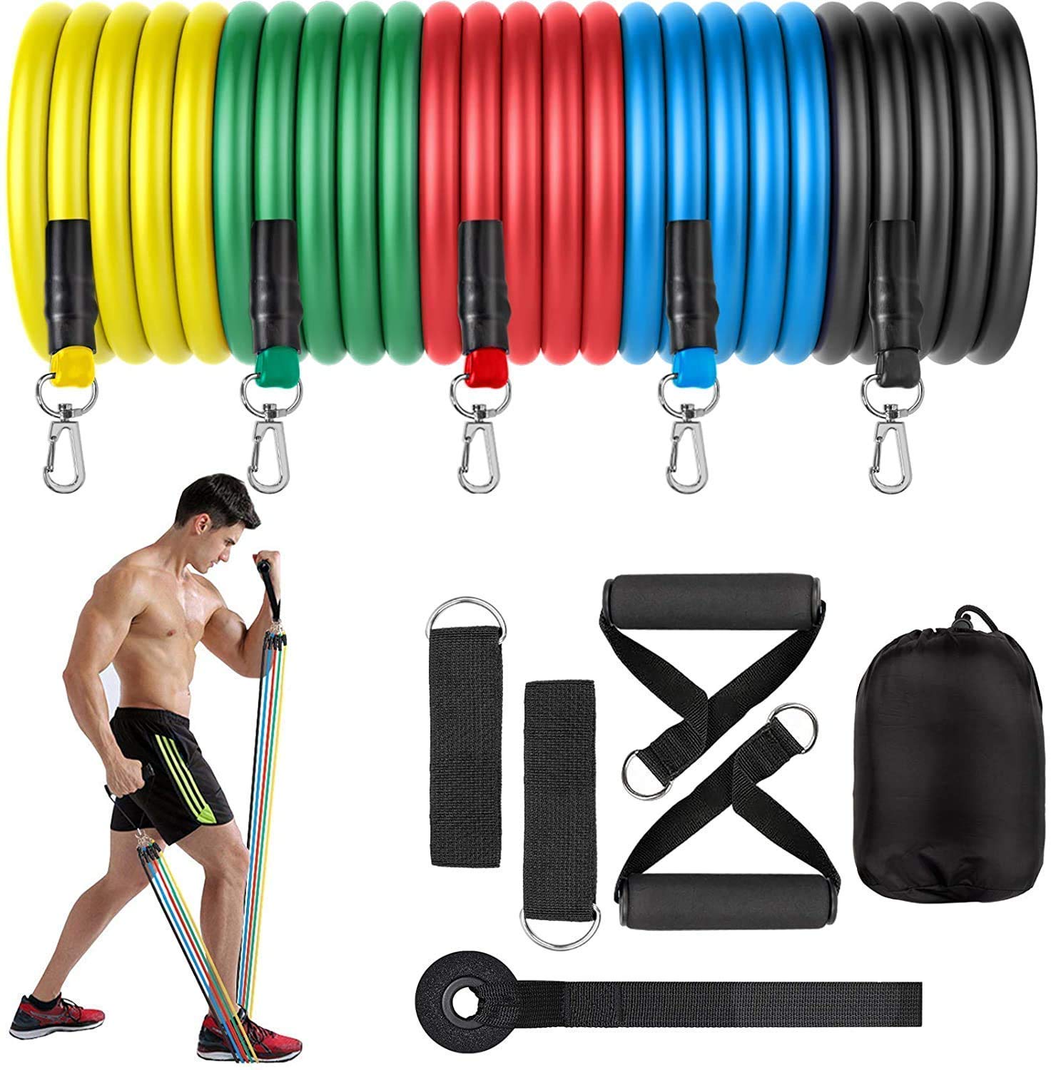 TAGUDA Resistance Band Set for Workout Resistance Tube for Exercise Resistance Bands Resistance Band for Exercise for Men Women Gym (B09652H341) Amazon Price History, Amazon Price Tracker