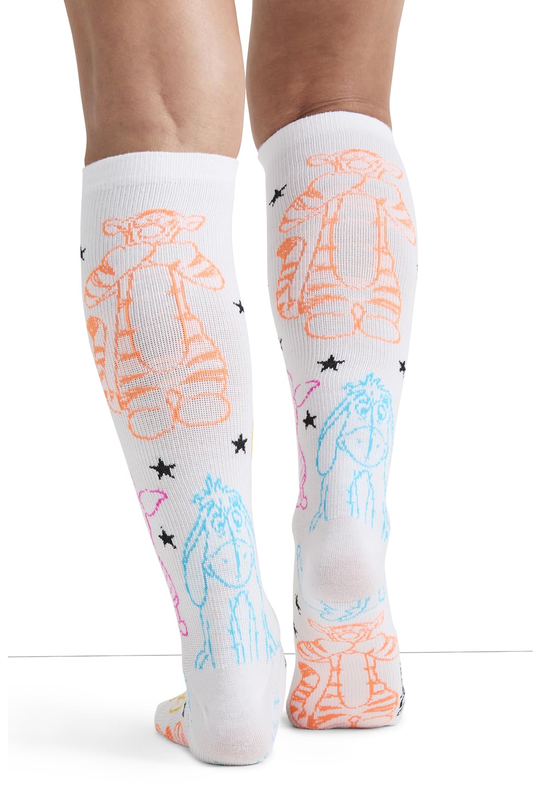 Cherokee Printsupport - Calcetines de apoyo para mujer, 12 y 10-15 mmHg, regulares, amigos de cien acres, regulares, Cien Acre Friends, Talla única