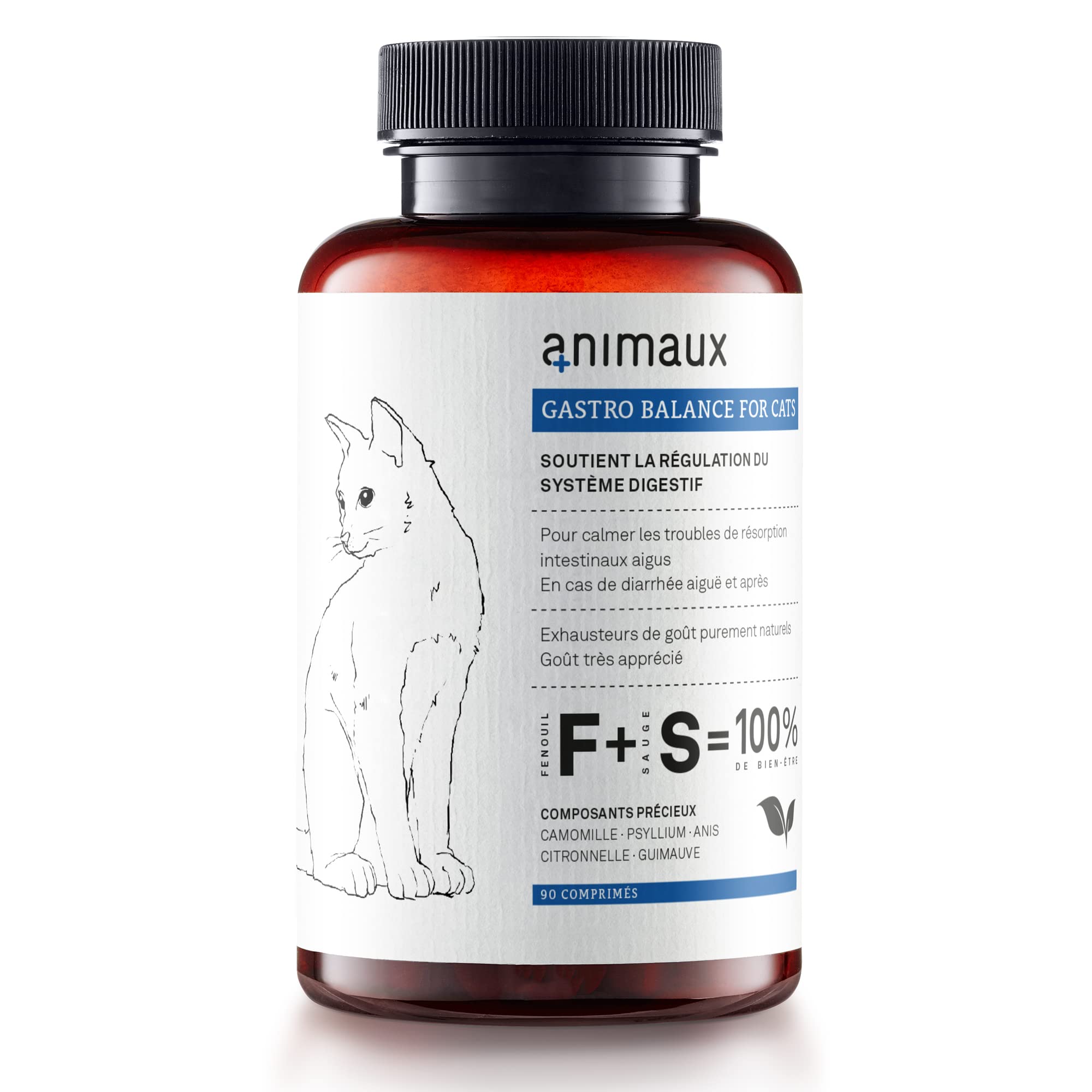 Probiotiques pour Chats à Donner régulièrement - 90 comprimés à mâcher - favorise la Digestion Naturelle - complément Alimentaire avec fenouil, Sauge & psyllium - animaux Gastro Balance for Cats
