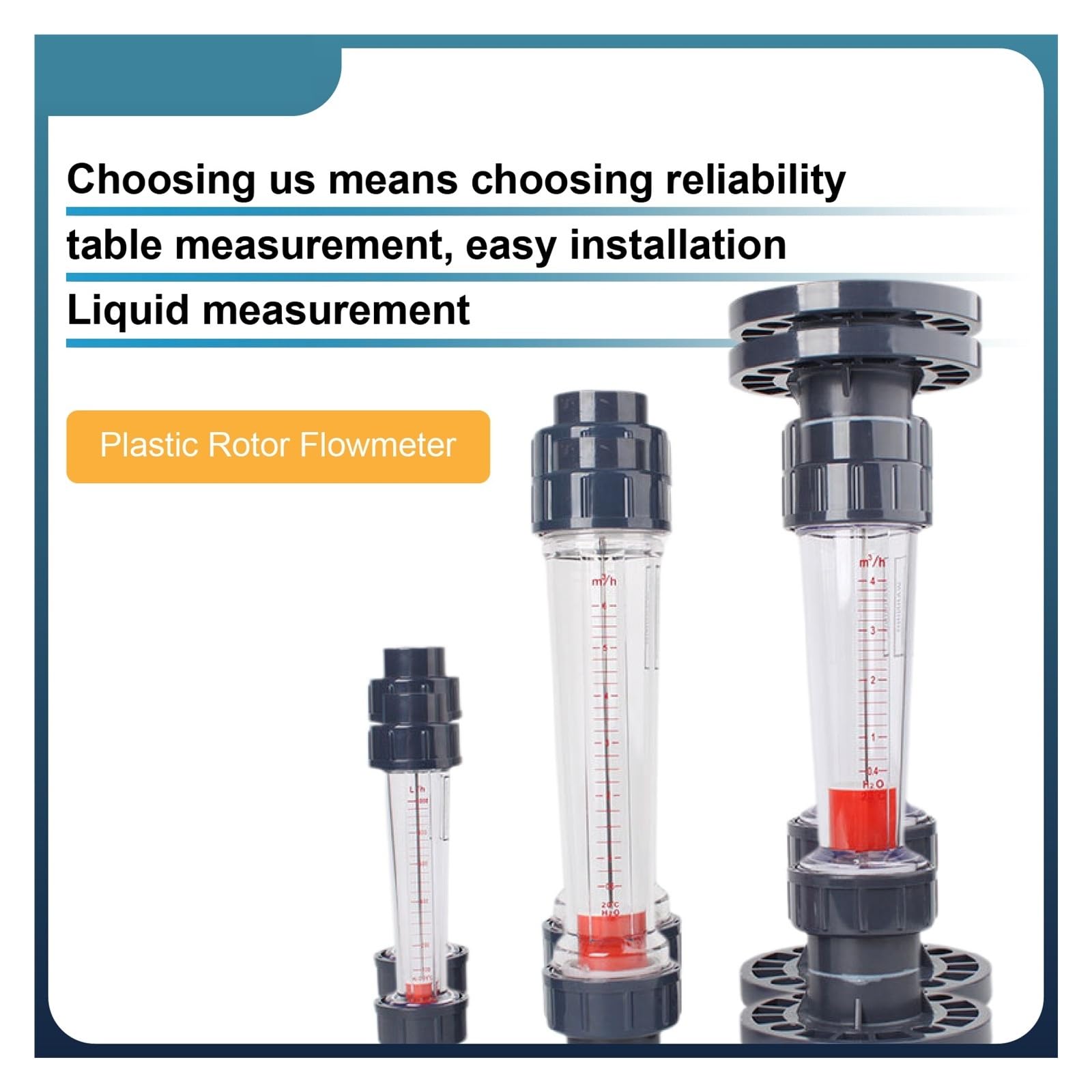 Lzs Series - Medidor de flujo de área variable de tubo de plástico Dn15‑50, rotámetro líquido, indicador de flujo industrial de paleta en línea