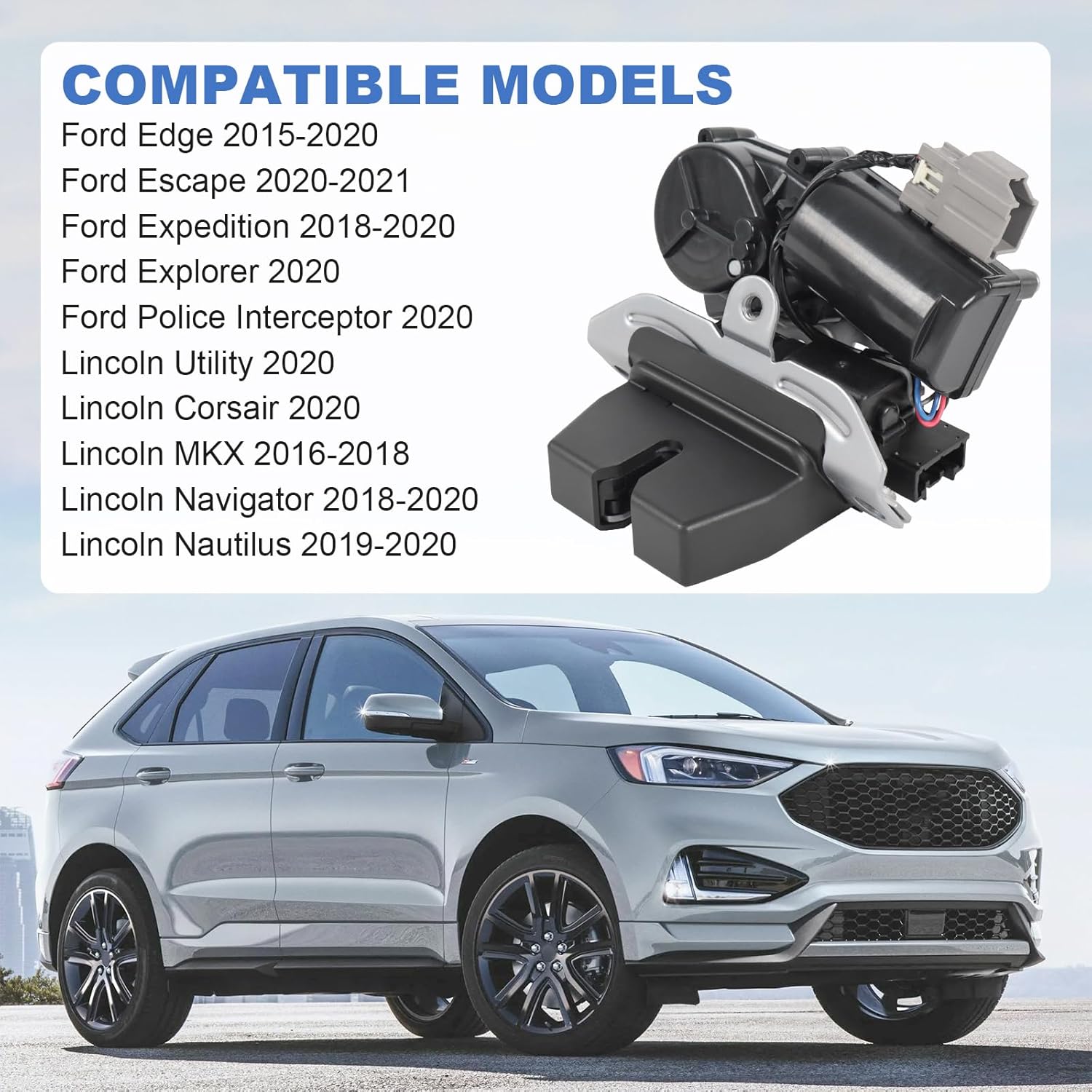 Liftgate Trunk Lock Actuator Replacement for Ford Edge Escape Expedition Lincoln MKX Navigator 2015-2021, Trunk Latch Tailgate Motor Replace FA1Z-7443150 DS7Z-7443150-B