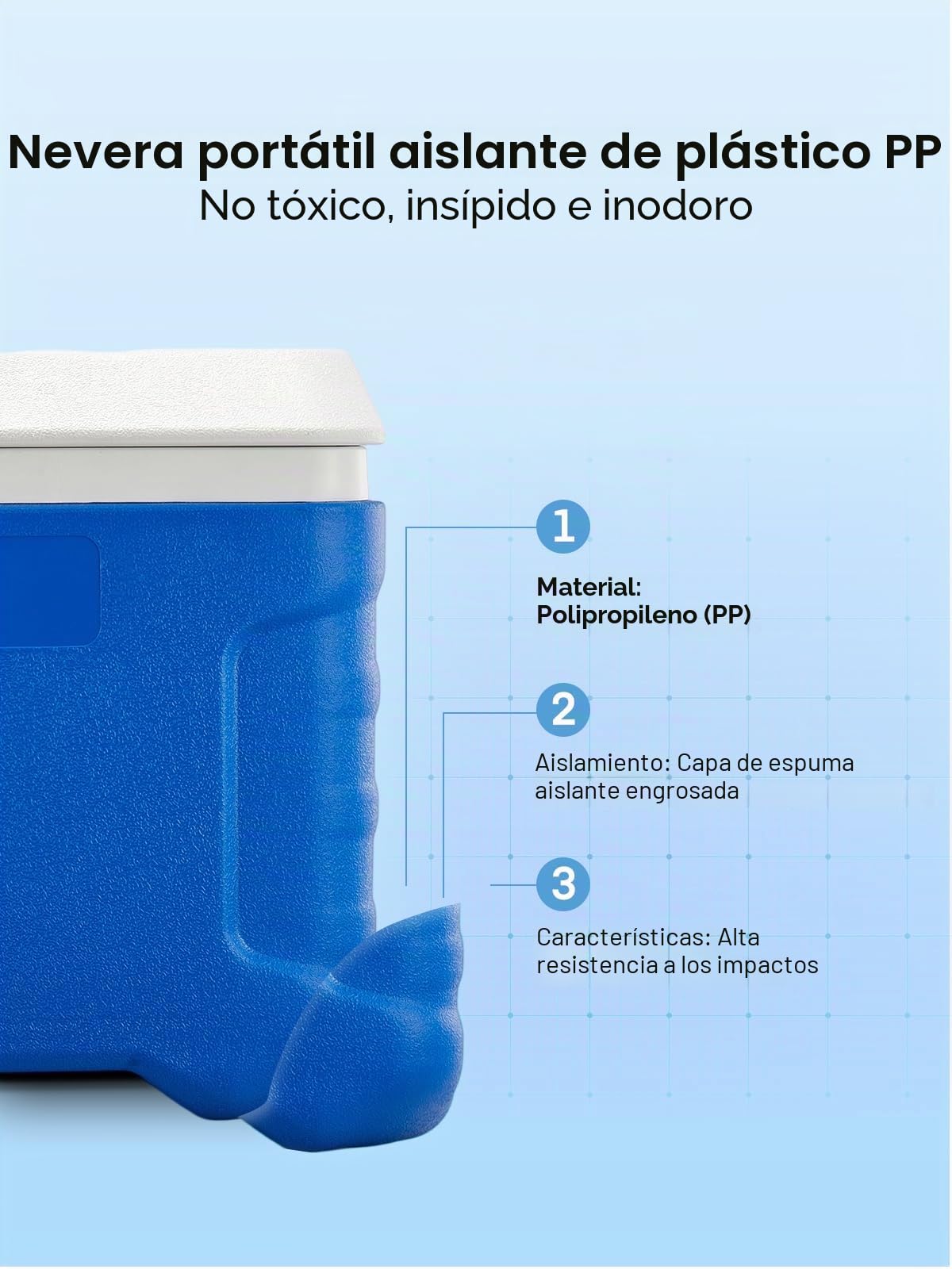 FOHERE Cooler, Nevera Portatil con Ruedas y Asa - 41L de Capacidad, Aislamiento Térmico de Espuma PU, Mantiene la Comida y Bebidas Frías hasta 92 Horas, Ideal para Camping, Playa y Picnics