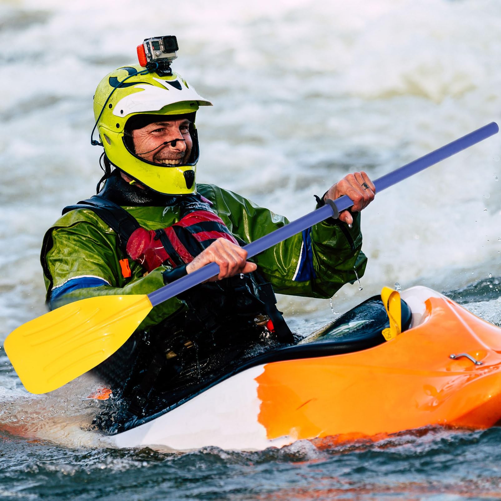 BESPORTBLE Coppia di Pagaie Pieghevoli da Kayak in Plastica ABS Staccabili | Impugnatura Antiscivolo, Superficie Antiscivolo, Leggere, Facili da Usare, per Fiume, Rafting e Canoa