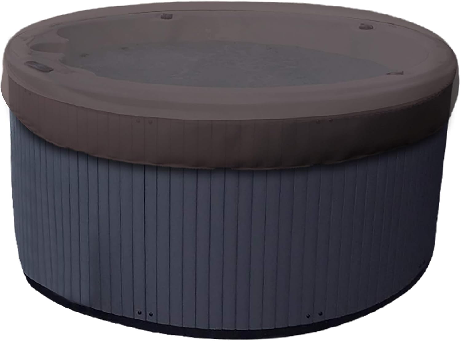 Covers & all Round Hot Tub Cover, 12 Oz Waterproof UV & Weather Resistant Outdoor Bath tub Protector with Elastic (90" Diameter x 14" H, Coffee)