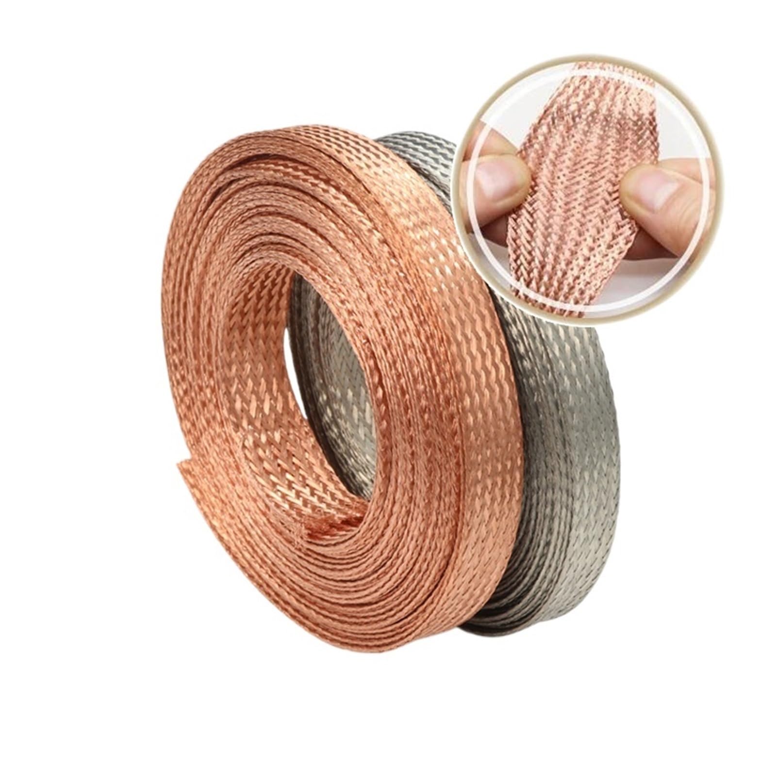 Płaski miedziany pleciony kabel 1 do 15 m cynowany miedziany pleciony rękaw kablowy, 2 do 28 mm rozszerzalna metalowa osłona osłony, Ściągacz sygnałowy (czysta miedź, 16 mm, 10 metrów)