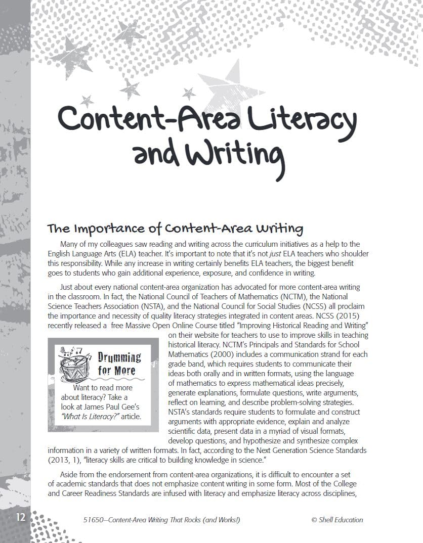 Content Area Writing That Rocks (Creative Writing Activities, Grades 3-12)