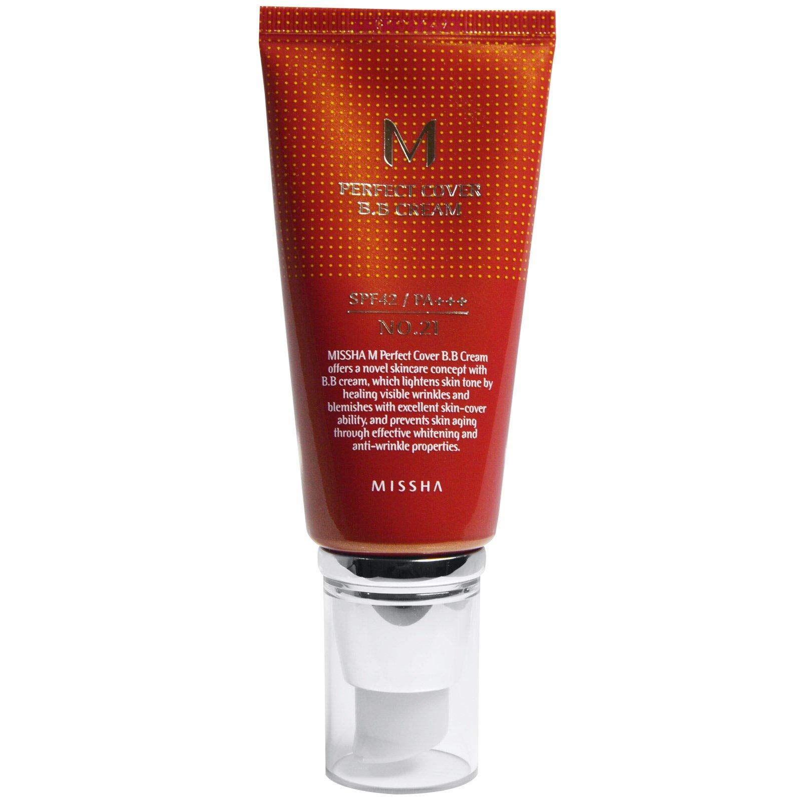 Missha, M Perfect Cover BB Cream, No. 21 Light Beige, 50 ml