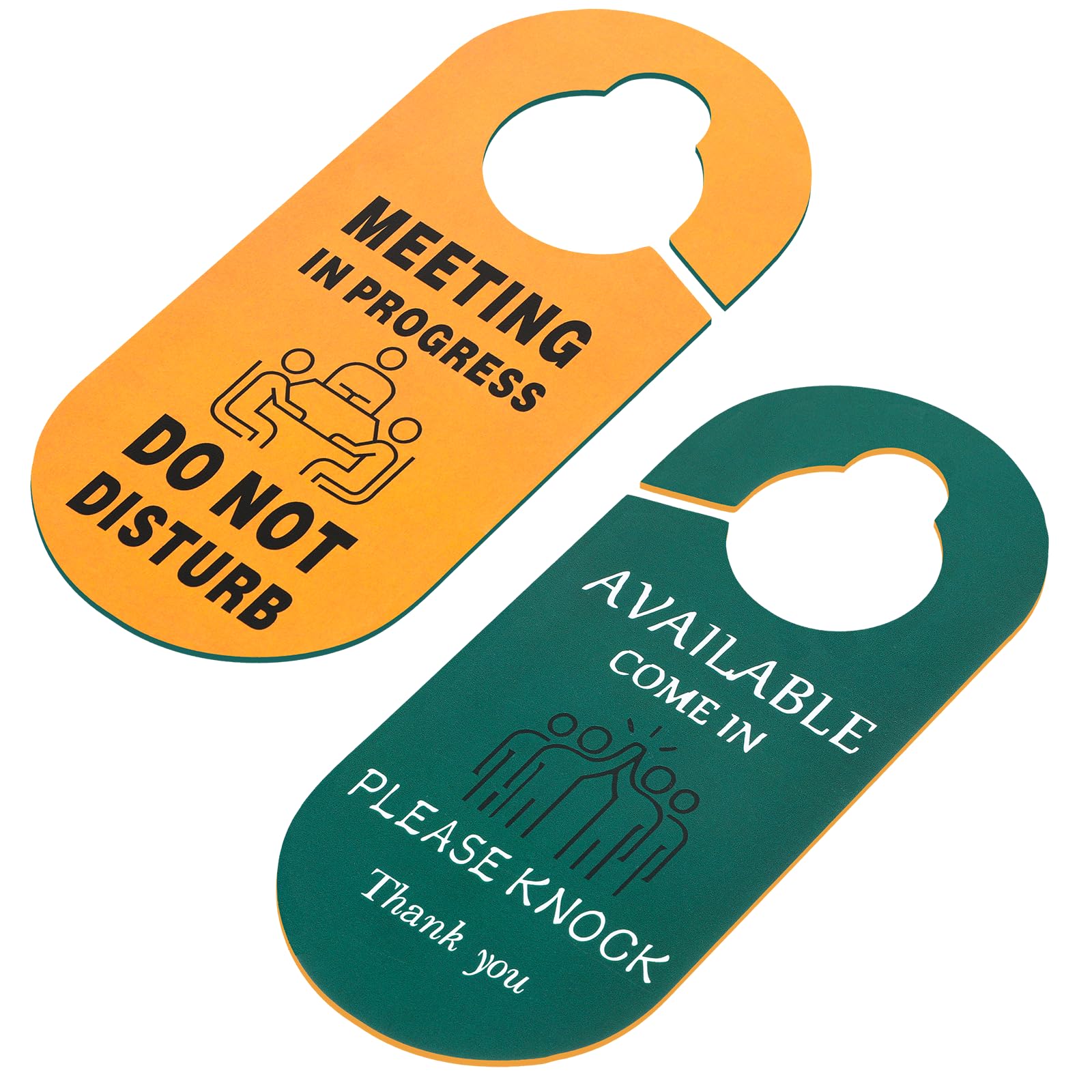 Letrero de puerta de reunión en progreso, letrero de puerta con texto en inglés "Do Not Disturb Door Hanger", letrero de "In a Meeting in Progress" para puertas de oficina, hogar, dormitorio, clase en