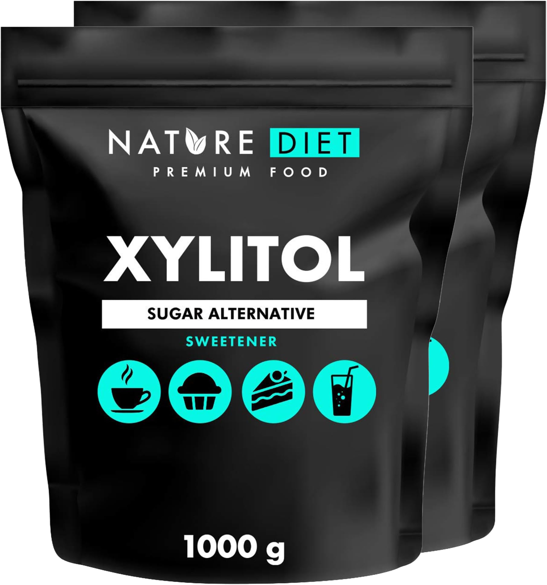 Nature Diet - Xylitol 2 x 1 kg | 100% natural | sugar substitute | vegetable sweetener | low glycemic index | low caloric content