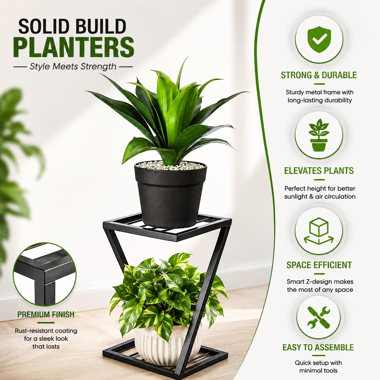Metal Plant Stands - Modern Z & X Shape -5