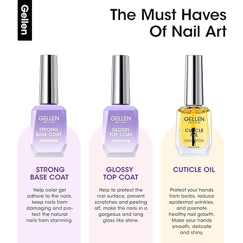 Miniatura 9 de Gellen Builder - Gel de uñas con capa superior de gel, capa base, 3 piezas, 0.6 fl oz, capa superior, gel constructor duro en una botella para