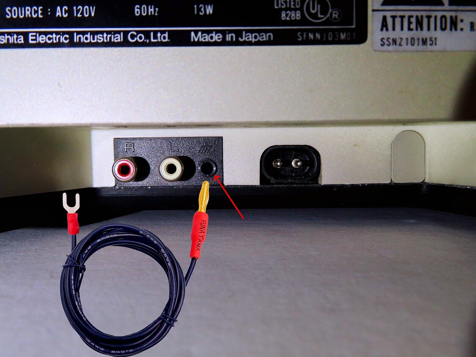 Amazon | Funayama 蓄音機 ターンテーブル アース線 Technics SL-J1 J2