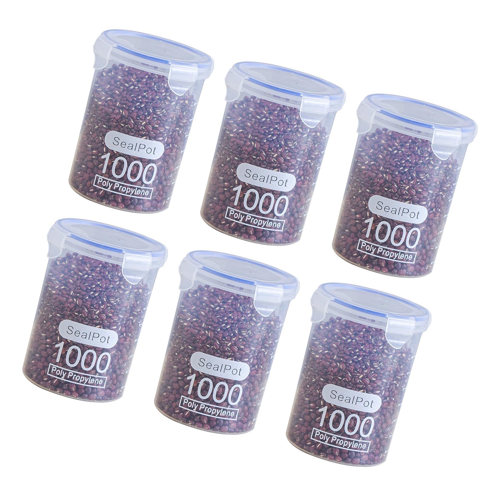 YWLUUOO Clear Kitchen Storage Jars with Seal Lid for Dry Food Snacks Leakproof Stackable Kitchen Storage Container Seal Containers