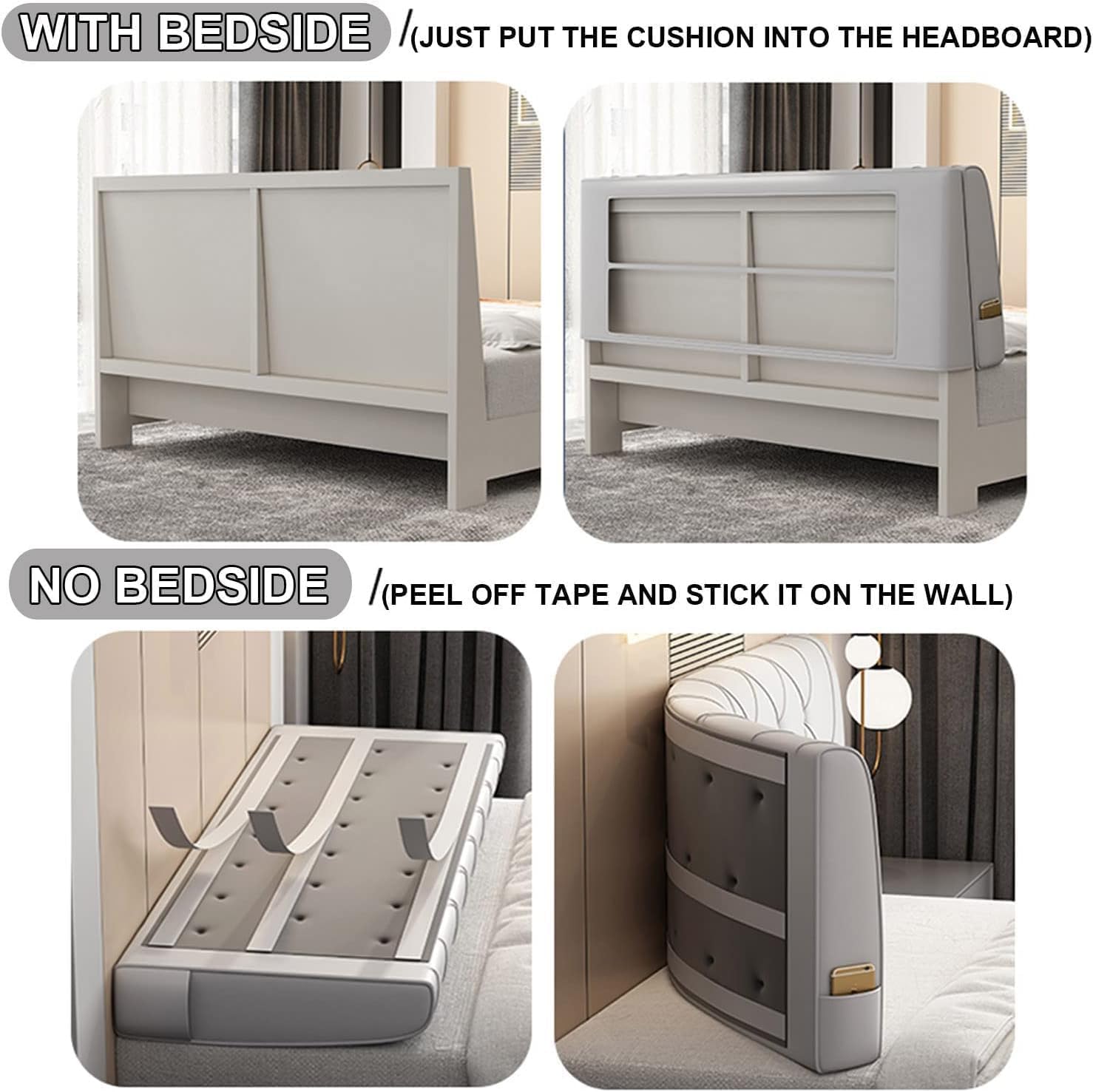 Housse de tête de lit avec coussin de lecture, tissu en lin rembourré, lavable, tapis de table de chevet tout inclus