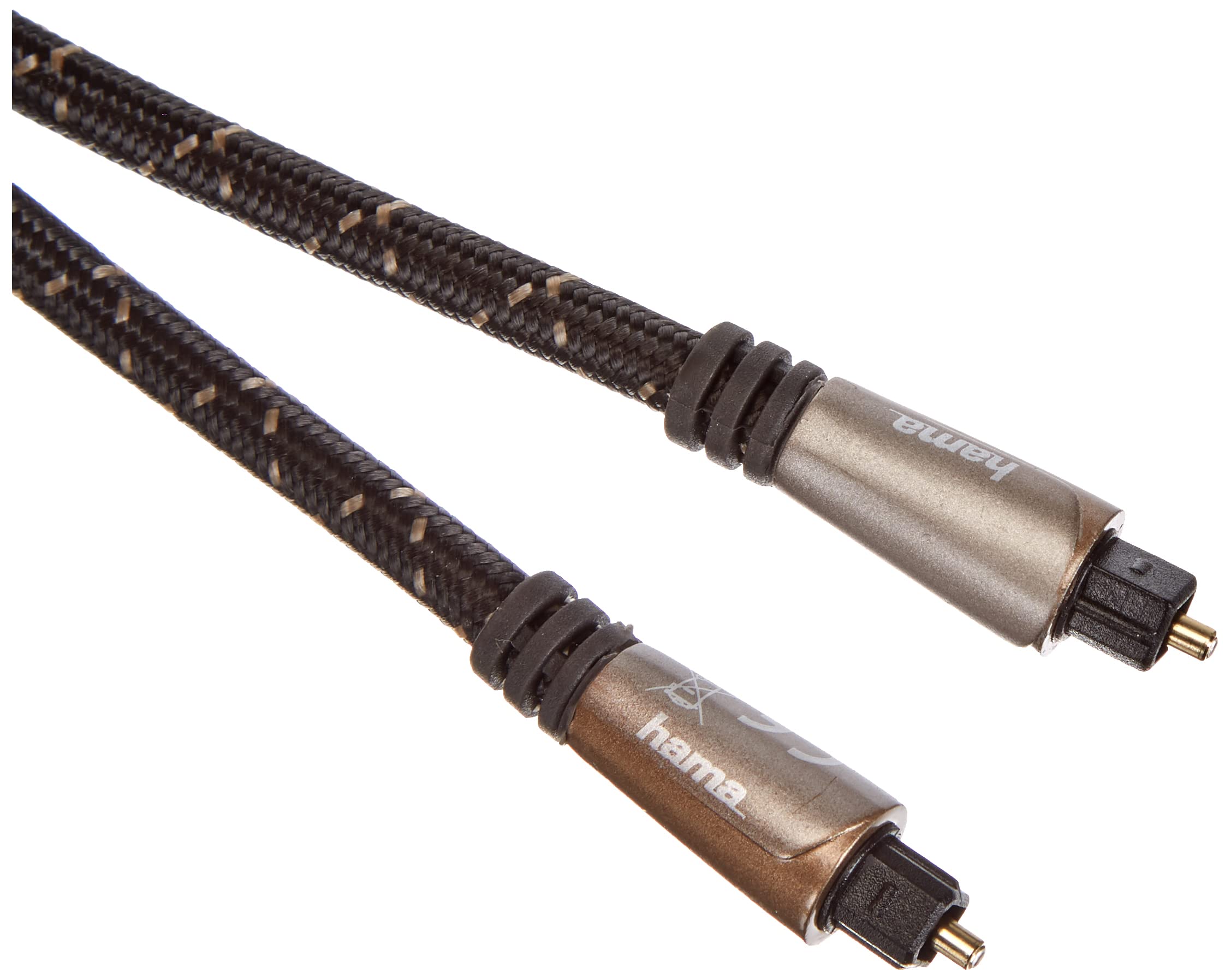 Hama 1.5 m Toslink M/M – Audio-Kabel (Toslink, Toslink, männlich/männlich, Gold, Braun)
