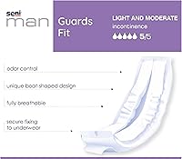 Vista 16 de Seni Man Active Guards, almohadillas de control de vejiga para incontinencia masculina, 3-1/2 x 15-7/10 pulgadas, 10 unidades (1 paquete de 10)