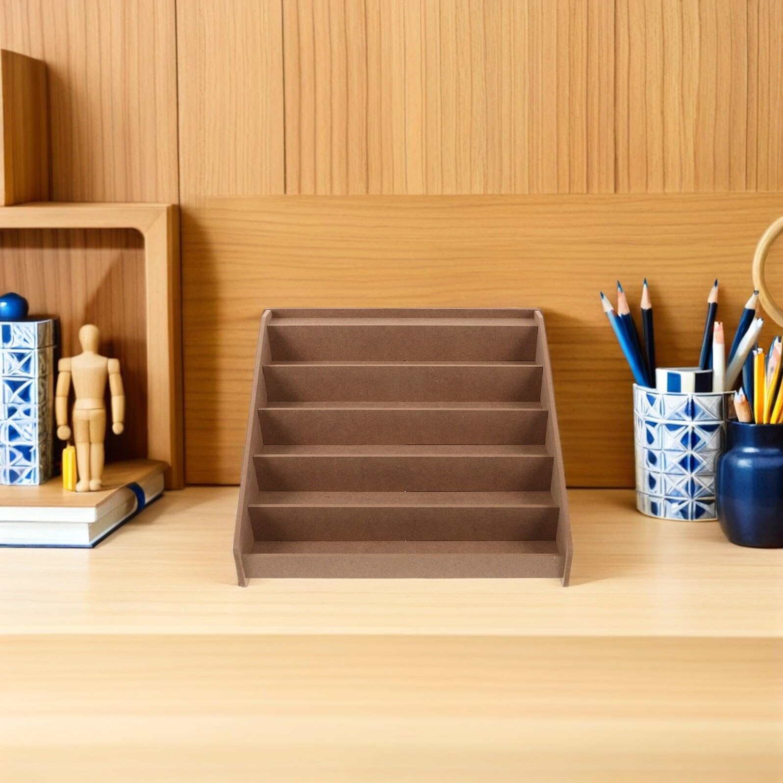 PLAFOPE Organizer da Pittura in Legno Strati Scaffale Multiuso per Vernici e Pigmenti Supporto Resistente per Artisti e Falegnami per Casa e Laboratorio